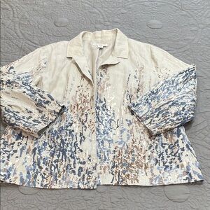 Coldwater Creek Beige and blue Jacket L (14-16)